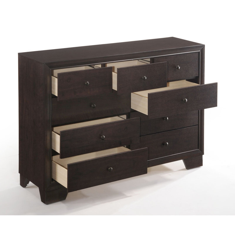 Plethoria Mikel Espresso Dresser with 9 Drawer | Wayfair